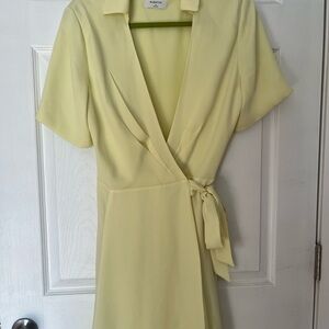 Light Yellow Wrap Dress